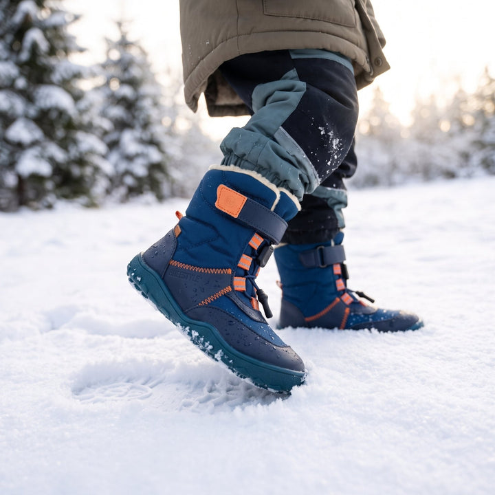 narwalSTYLE Midnight Blue Kids' Barefoot Winter Boots - MyMara