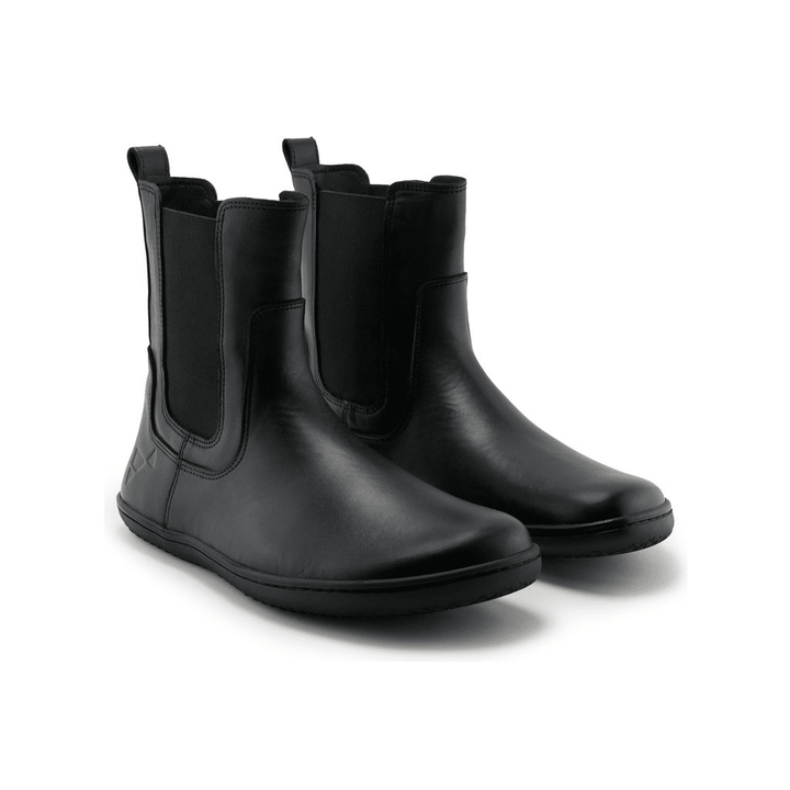 Orion Black Smooth Women's Barefoot Chelsea Boots - MyMara